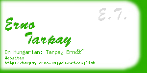 erno tarpay business card